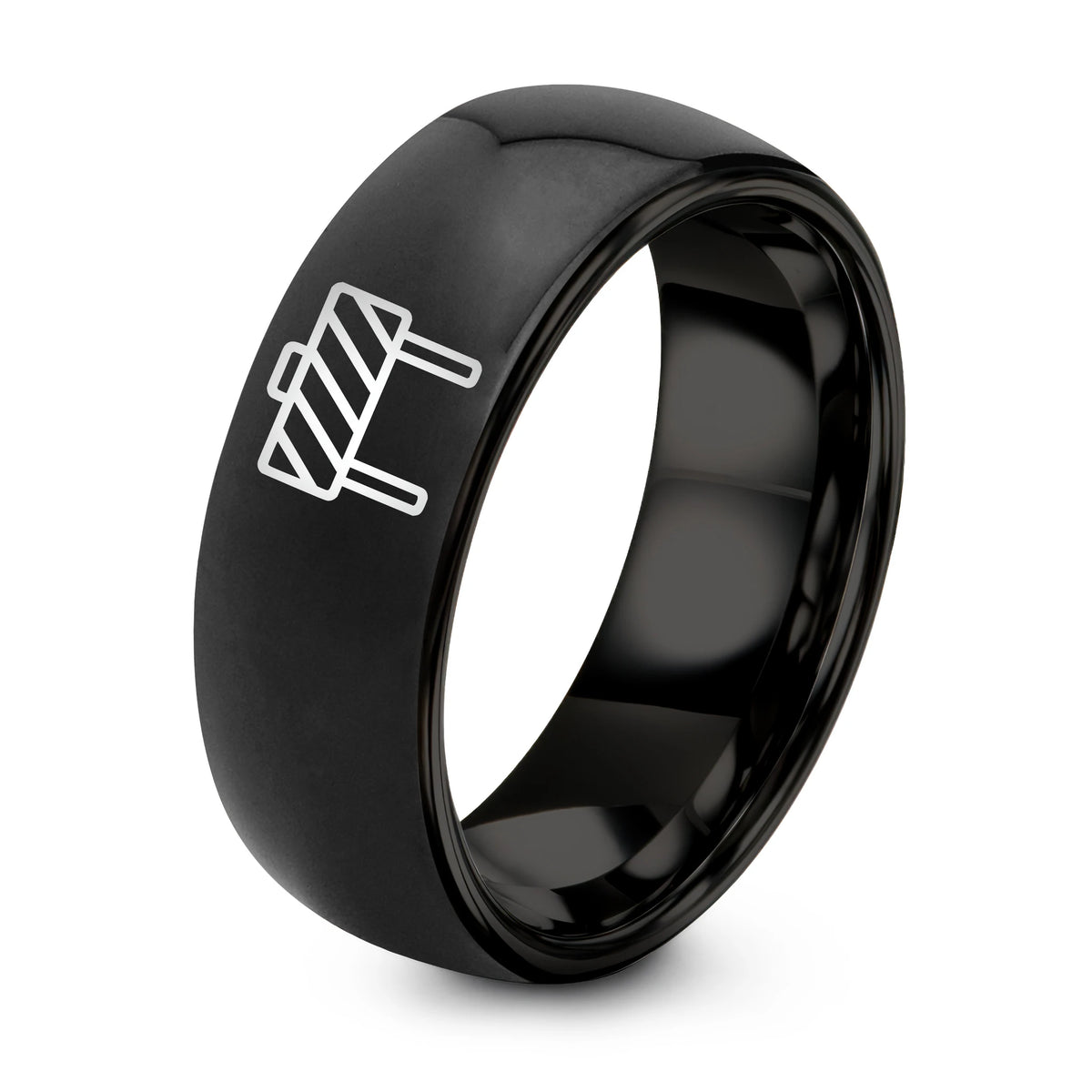 Valentine's Day Gift for Mom – black tungsten barricade ring