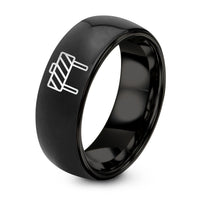 Valentine's Day Gift for Mom – black tungsten barricade ring