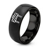 Barricade – Tungsten Wedding Band, 8 mm, Black Comfort-Fit Unisex