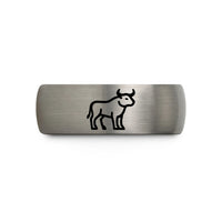 special presents for mothers – black & grey tungsten bull wedding band