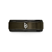 unique presents for mom – gunmetal & black tungsten eihwaz wedding band