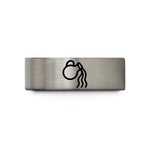 unique couple ring ideas – blue & gray tungsten aquarius wedding band