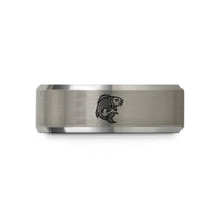 unique couple ring ideas – black & silver tungsten koi scales wedding band
