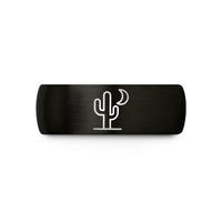 romantic present ideas couples – black & rose gold tungsten cactus moon wedding band