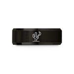 romantic present ideas couples – black & rose gold tungsten cactus moon wedding band