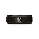 romantic present ideas couples – black tungsten cactus moon wedding band