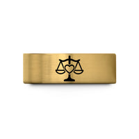 unique rings for her – gold tungsten balance scale heart wedding band