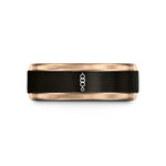 romantic present ideas women – black & rose gold tungsten kabob skewer wedding band
