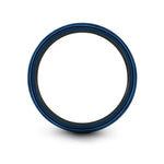 unique band for couples – bearing ring engraving on black & blue & gray tungsten wedding band