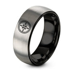 Valentines Day Gifts for Her Rings – black & silver tungsten bearing ring ring