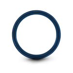 personalized jewelry for her – bearing ring engraving on blue & gray tungsten wedding band