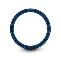 personalized jewelry for her – bearing ring engraving on blue & gray tungsten wedding band