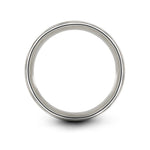 men’s tungsten wedding band – bearing ring engraving on gray tungsten wedding band