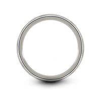 men’s tungsten wedding band – bearing ring engraving on gray tungsten wedding band