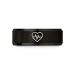romantic tungsten rings present – black & gold tungsten double ecg couple wedding band