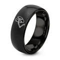 Podcast Microphone – Tungsten Wedding Band, 8 mm, Black Comfort-Fit Unisex