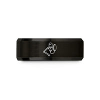 custom rings for women – black tungsten podcast microphone wedding band