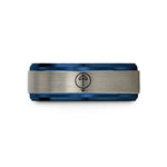 tungsten rings for couples – blue & silver tungsten tiwaz wedding band