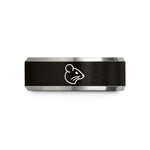 tungsten rings for couples – black & grey tungsten fancy mouse wedding band
