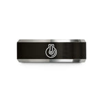 special tokens for her – black & gray tungsten pulley wedding band