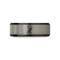 romantic presents for her – black & grey tungsten stairway to heaven wedding band