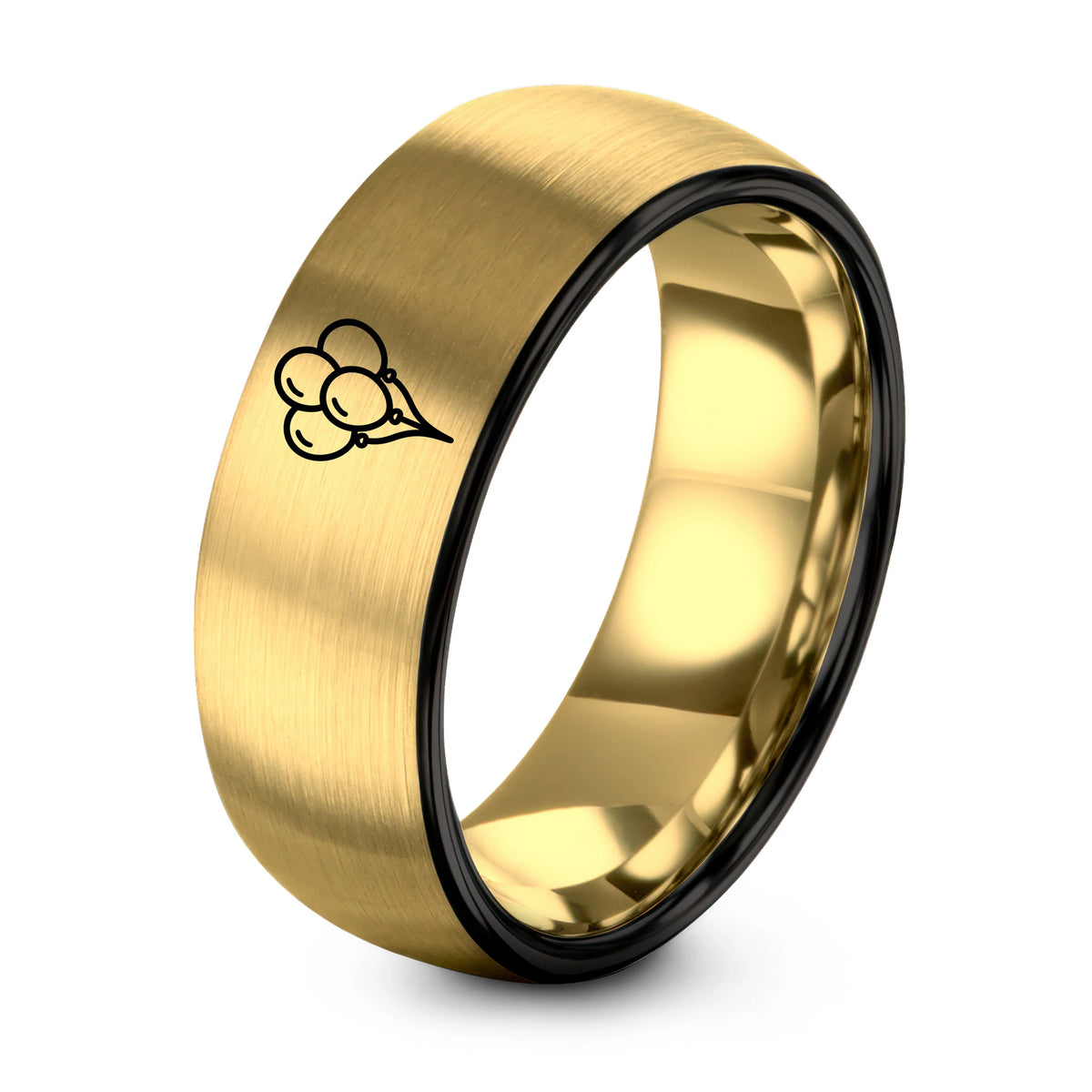 Valentines Day Gifts for Him – black & gold tungsten balloon cluster ring