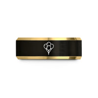 men’s custom rings present – black & gold tungsten balloon cluster wedding band
