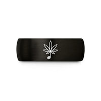 unique rings for men – black & gold tungsten cannabis note wedding band
