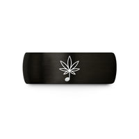 best presents for husband – black tungsten cannabis note wedding band