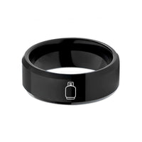 custom men’s rings – black tungsten ghs gas cylinder wedding band