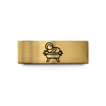 personalized presents for him – gold tungsten baby jesus manger wedding band