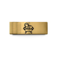 personalized presents for him – gold tungsten baby jesus manger wedding band