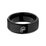 unique presents for him – black tungsten iguana on branch wedding band