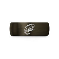 special presents for him – gunmetal & black tungsten iguana on branch wedding band
