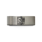 mens stainless steel rings – blue & silver tungsten multimeter wedding band