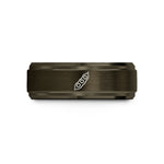 personalized presents for him – gunmetal & rose gold tungsten soybean pod wedding band