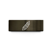 special rings for him – gunmetal & rose gold tungsten soybean pod wedding band