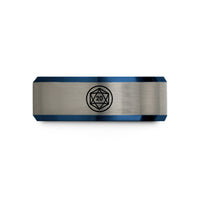 unique presents for her – black & blue & gray tungsten spin down wedding band