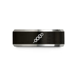 presents for female sibling – black & silver tungsten skewer wedding band