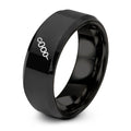 Skewer – Tungsten Wedding Band, 8 mm, Black Comfort-Fit Unisex