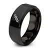 Skewer – Tungsten Wedding Band, 8 mm, Black Comfort-Fit Unisex