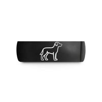 unique rings for women – black tungsten standing dog wedding band