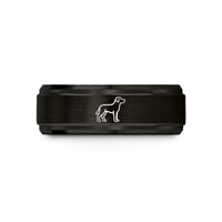present ideas for sister – black tungsten standing dog wedding band