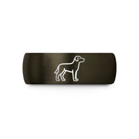 best presents for siblings – gunmetal & black tungsten standing dog wedding band
