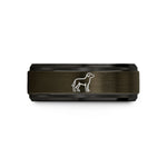 best presents for siblings – gunmetal & black tungsten standing dog wedding band
