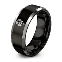 grandma appreciation presents – black & grey tungsten map pin ring
