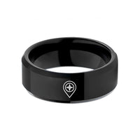 present ideas for grandma – black tungsten map pin wedding band