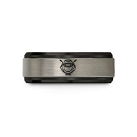 unique grandma present ideas – black & gray tungsten welding mask torches wedding band