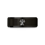 best presents for girlfriend – black tungsten arbitration gavel scales wedding band