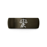 romantic presents for couples – gunmetal & black tungsten arbitration gavel scales wedding band